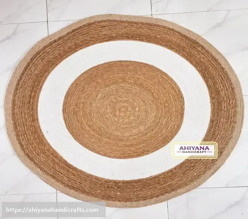 Ahiyana Premium Machine Made Seagrass Round Mat - 36 Inch | Aesthetic Home Décor Rug