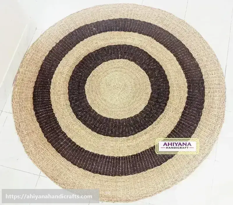 Ahiyana Premium Machine Made Seagrass Round Mat - 68 Inch | Aesthetic Home Décor Rug