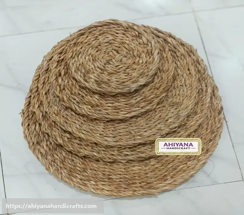 Ahiyana Premium Machine Made Seagrass Round Table Mat | Aesthetic Home Decor Rug