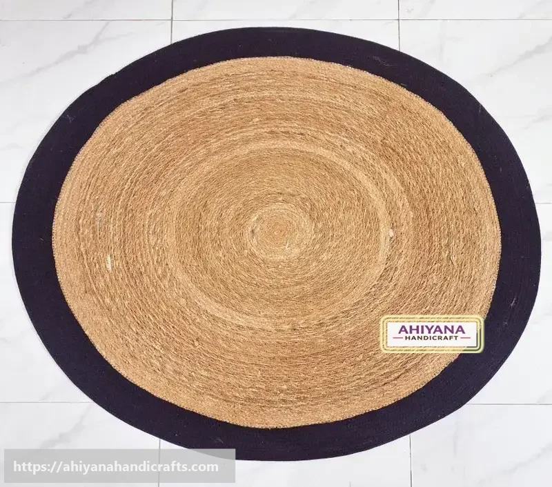 Ahiyana Premium Machine Made Seagrass Round Mat - 36 Inch | Aesthetic Home Décor Rug