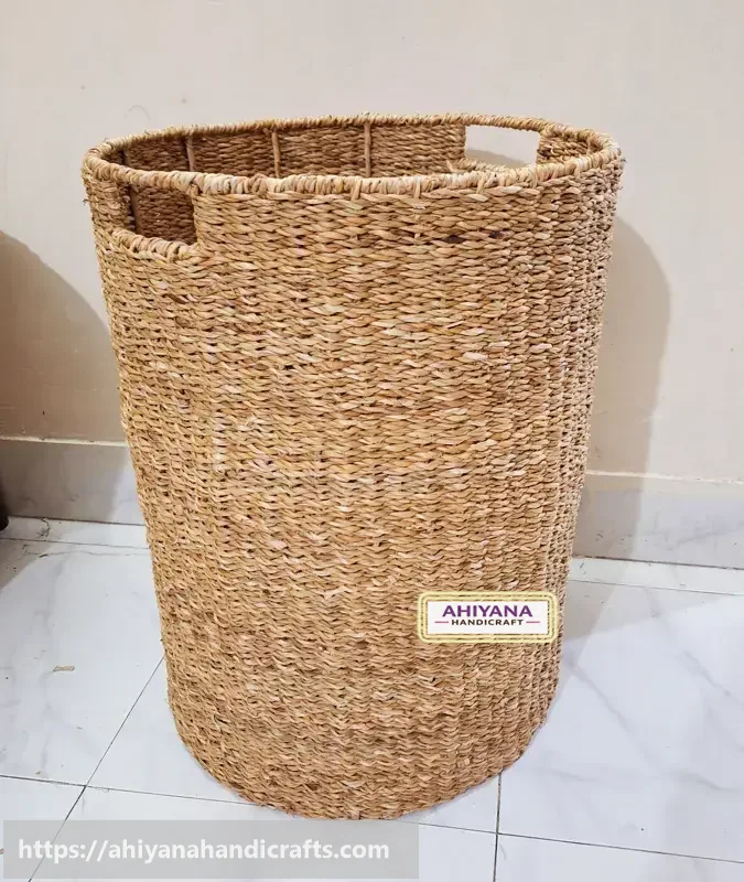 Ahiyana Round Laundry Basket With Fabrik Cover - Thumbnail Image