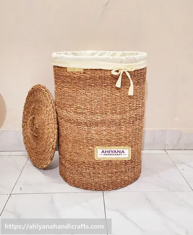 Ahiyana Round Laundry Basket With Fabrik Cover