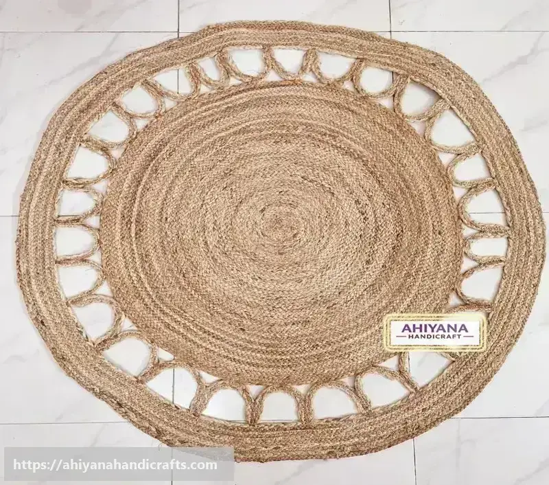 Ahiyana Premium Machine Made Seagrass Round Mat - 36 Inch | Aesthetic Home Décor Rug