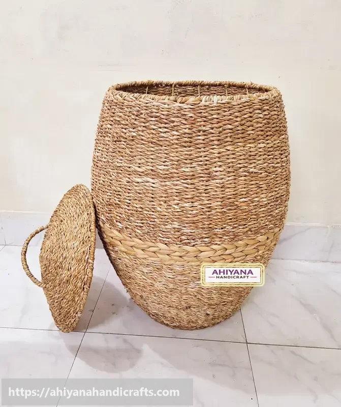 Ahiyana Premium Dol Seagrass Laundry Basket with Lid