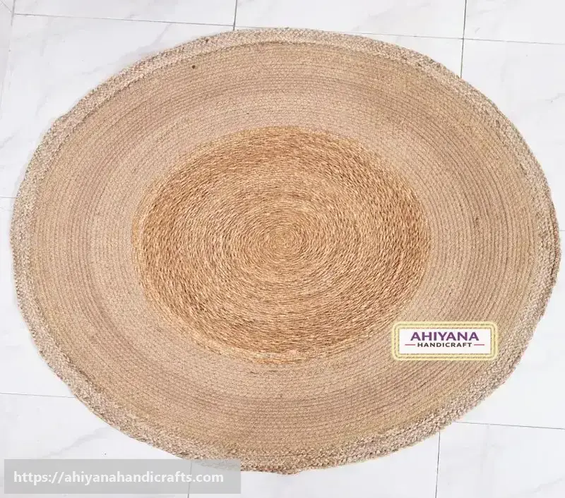 Ahiyana Premium Machine Made Seagrass Round Mat - 36 Inch | Aesthetic Home Décor Rug